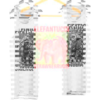 Brainrot Animal Gen Alpha Meme ストロベリーエレファント タンクトップ - Kawaiitshirt