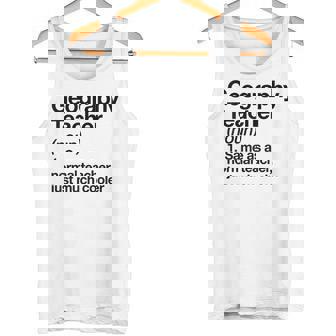 Geography Teacher Definition Back To School First Day Tank Top | Mazezy