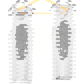 Geometric Skull Optical Illusion Tank Top | Mazezy