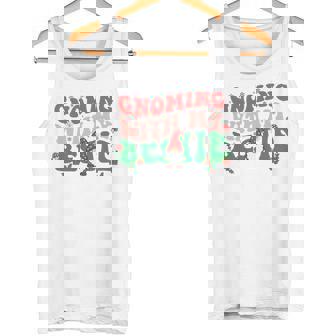 Gnome Twinning With My Bestie Matching Christmas Sweatshirt Tank Top | Mazezy