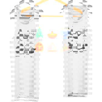 Happy Holidays Around The World Multicultural Celebration Tank Top | Mazezy