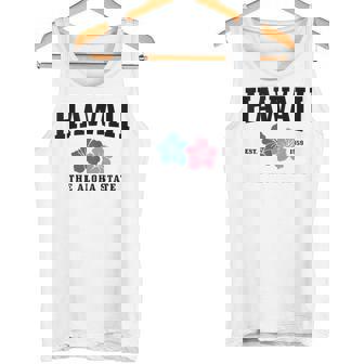 Hawaii Aloha State Hibiscus Surf Surfer Maui Kauai Hawaiian Tank Top Tank Top | Mazezy