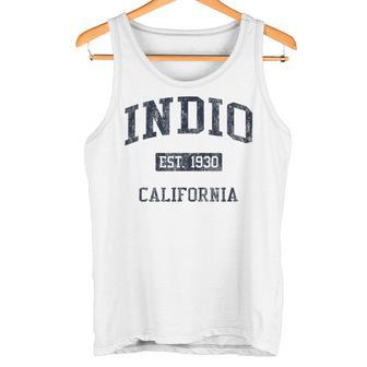 Indio CA JN4 Vintage Athletic Blue Tank Top | Mazezy