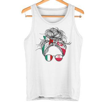 Italian Polish Flag Messy Bun Sunglasses Italy Poland Tank Top Tank Top | Mazezy