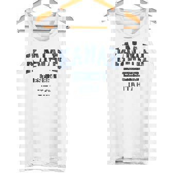 Kanab Utah UT Vintage Sports Established Tank Top | Mazezy