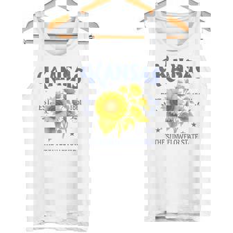 Kansas The Sunflower A State Traveling Trip Souvenir Tank Top | Mazezy