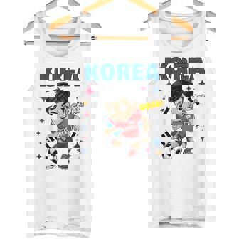 Korea Kid Goal Cartoon South Korea Flag For Kids Tank Top | Mazezy