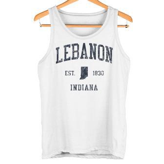 Lebanon In JN1 Vintage Athletic Blue Tank Top Tank Top | Mazezy