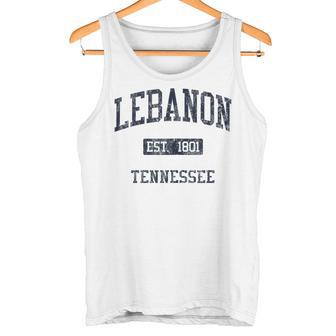 Lebanon TN JN4 Vintage Athletic Blue Tank Top Tank Top | Mazezy