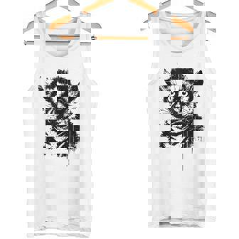 Lemur Ink Art Jungle Madagascar Wildlife Portrait Grunge Tank Top Tank Top | Mazezy