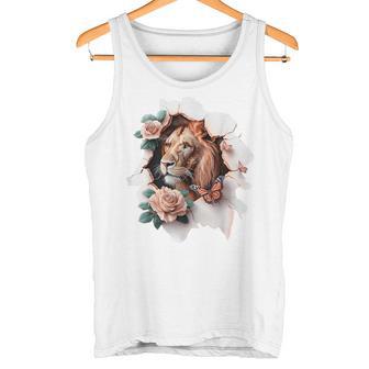 Lion Butterfly Lion Vintage Tank Top | Mazezy