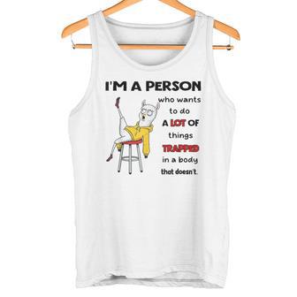 Llama I’m A Person Who Wants To Do A Lot Of Things Trapped Tank Top | Mazezy