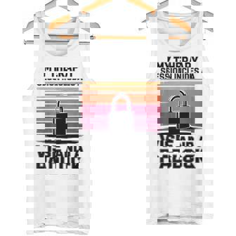 Locksport Enthusiast Colorful Padlock Sunset Tank Top | Mazezy