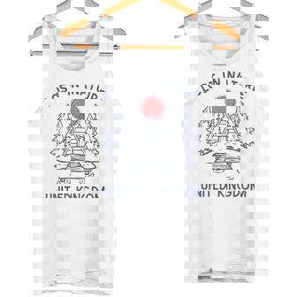 Lost In Nature Vacation Travel United Kingdom Tank Top | Mazezy