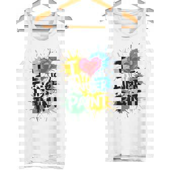 I Love To Finger Paint Couples Art Teacher Finger Painting Tank Top | Mazezy