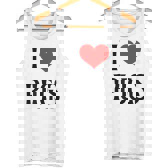 I Love Pugs I Heart Pugs Dog Lover Pet Puppy Dog Pug タンクトップ - Kawaiitshirt