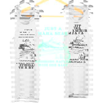 Mama Bear Admiring Nature With Her Baby Hiking Mom Wildlife Tank Top | Mazezy