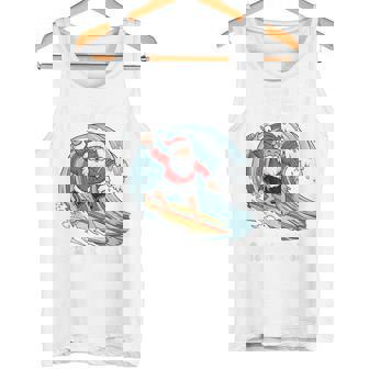 Mele Kalikimaka Santa Surfing Wave Hawaii Christmas Tank Top | Mazezy