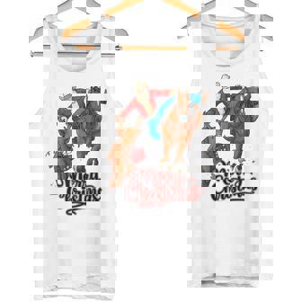 Merry Christmas Santa Riding Horse And Reindeer Tank Top | Mazezy