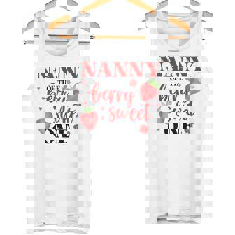 Nanny Of The Berry Sweet One Strawberry First Birthday Tank Top | Mazezy