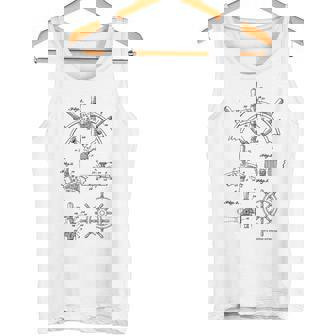 Nautical Vintage Sailing Boating Ship's Wheel Patent Sailors Tank Top Tank Top | Mazezy