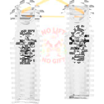 No Lift No Christmas Santa Gym Squat Weightlifting Tank Top | Mazezy