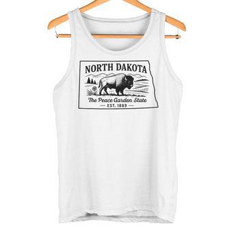 North Dakota The Peace Garden State Est 1889 Tank Top | Mazezy