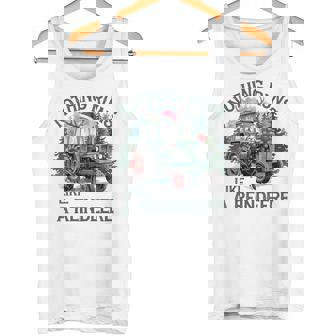 Nothing Runs Like A Reindeer Christmas Tractor Farmhouse Tank Top | Mazezy