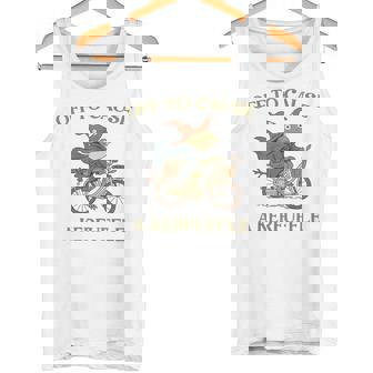 Off To Cause A Kerfuffle Frog Witch Bicycle Forest Ride Tank Top | Mazezy