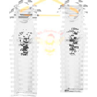 Oh Christmas 6-7 Bee Humor Festive Insect Quote Tank Top | Mazezy