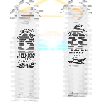 Old Man With Fighter Jet Airplane Dads Tank Top | Mazezy