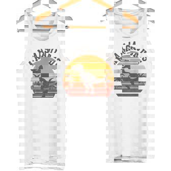 Old School Mamasaurus Dinosaur Mom Vintage Sunset Tank Top | Mazezy