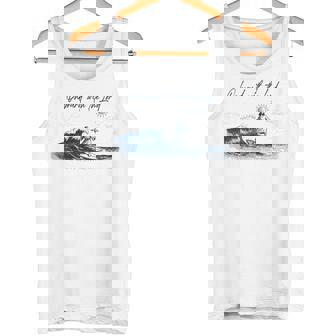 Onboard With The Lord Christian Faith Surfer On Surfboard Tank Top | Mazezy