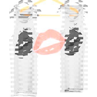 Ooh La La Red Lips French Pop Art Graphic Tank Top Tank Top | Mazezy