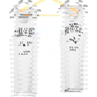 Panama City Beach FL JN1 Vintage Athletic Blue Tank Top Tank Top | Mazezy