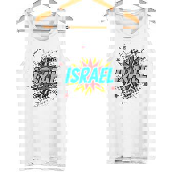 Personalized Name Comic Pop Art Superhero Israel Tank Top Tank Top | Mazezy
