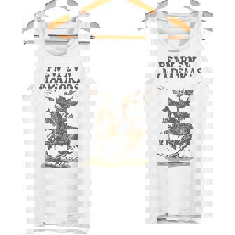 Pew Pew Madafakas Retro Cowboy Rodeo Tank Top | Mazezy