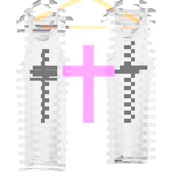 Pink Christian Jesus Cross Dark Green Tank Top | Mazezy