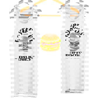 Powered By Burgers ファーストフード愛好家 面白いビーフバーガー タンクトップ - Kawaiitshirt