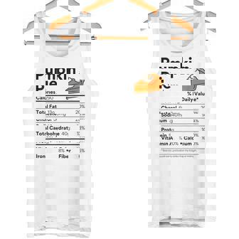 Pumpkin Pie Lover Xmas Costume Family Food Nutrition Facts Tank Top | Mazezy