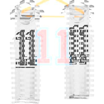 Red And Blue Sports Number 11 Jersey Uniform Player Fan Tank Top | Mazezy