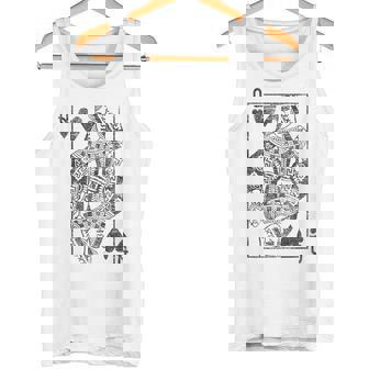 Reine Des Coeurs Cartes À Jouer Costume Poker Distressed Débardeur e - Cadeauxyz