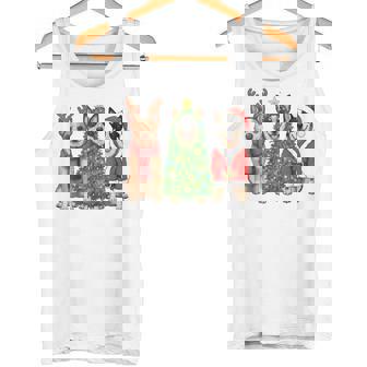 Retro Christmas Blue Heeler Santa Reindeer Dog Lover Tank Top | Mazezy