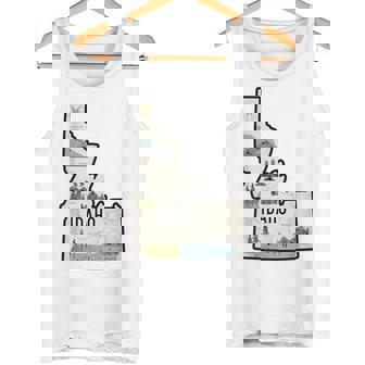 Retro Idaho Mountains Nature Art Tank Top | Mazezy