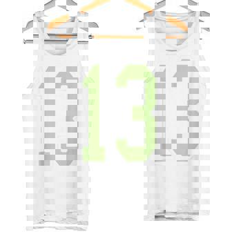 Sage Green And Number 13 Jersey Player Uniform 13 Tank Top | Mazezy