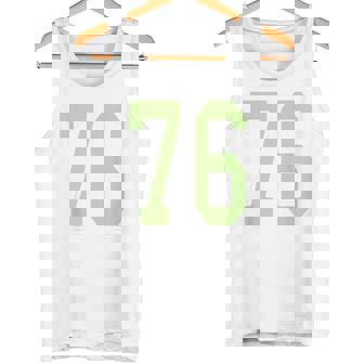 Sage Green And Number 76 Jersey Player Uniform 76 Tank Top | Mazezy