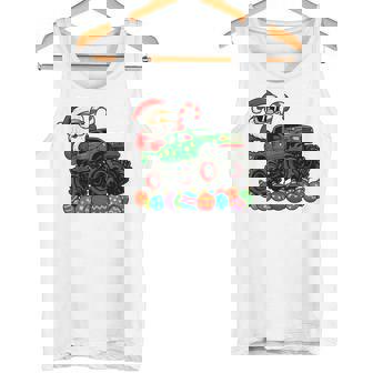 Santa Driving Monster Truck Christmas Xmas Boys Kids Tank Top | Mazezy
