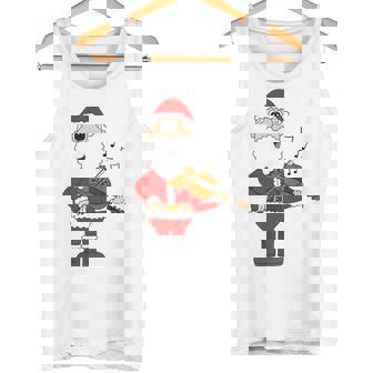 Santa Playing Violin Violinist Music Teacher Christmas Tank Top | Mazezy