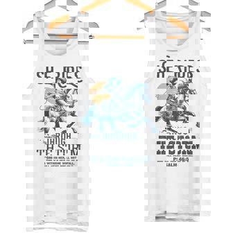 She Rides Through The Storm Psalm 46 Tank Top | Mazezy