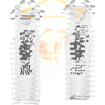 Silent Santa Knight Medieval Christmas Candy Cane Festive Tank Top | Mazezy